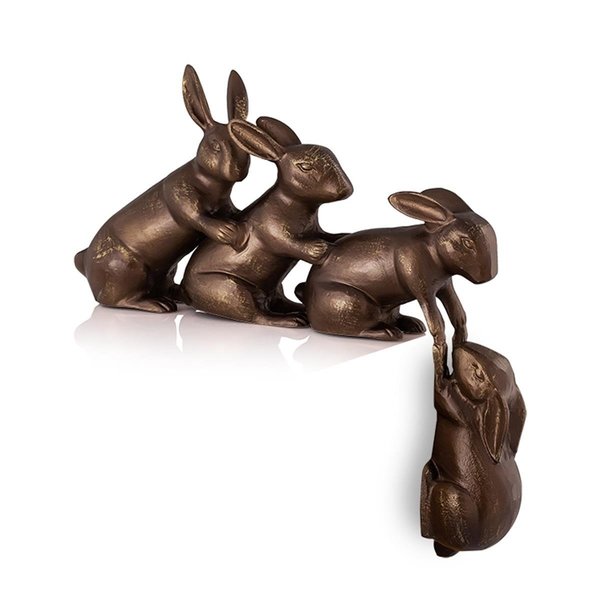 Spi 15 x 18 x 3.50 in. Helping Hand Rabbits Garden Sculpture 53040